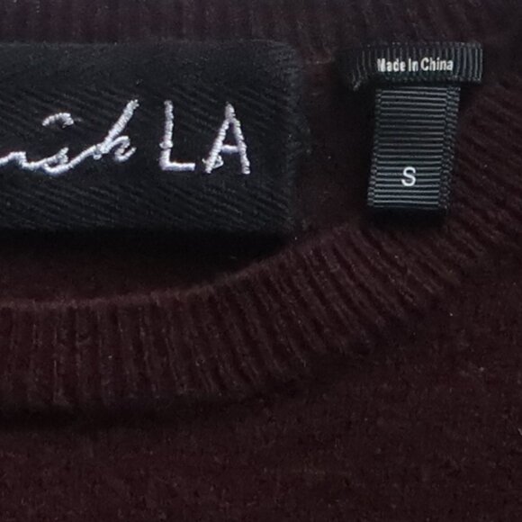 Parrish LA Burgundy Wool Cashmere Crewneck Sweater Women’s Small - Picture 4 of 8